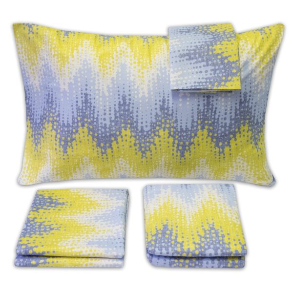 1500 Supreme Collection Extra Soft Malibu Bright Yellow Blending with Gray Chevron Pattern Sheet Set - Luxury Bed Sheets Set With Deep Pocket Wrinkle Free Bedding on Sale - Image 2