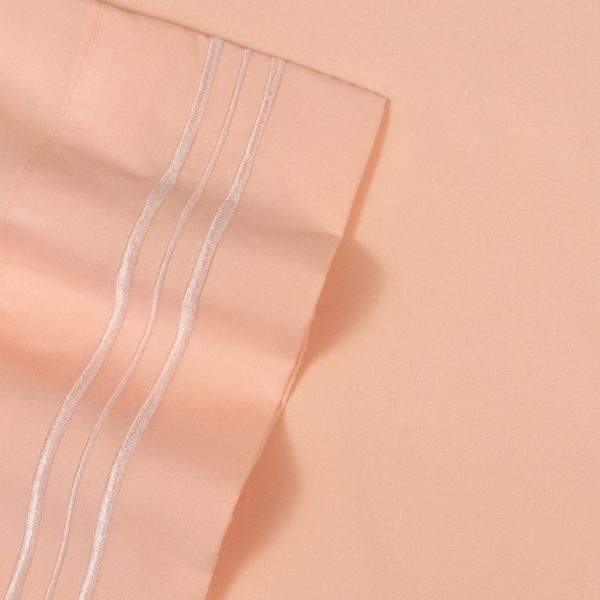 1500 Supreme Collection Sheet Sets Peach - Luxury Hotel Bed Sheets and Pillowcase Set For Mattress - Extra Soft, Elastic Corner Straps, Deep Pocket Sheets, Peach Online now - Image 5